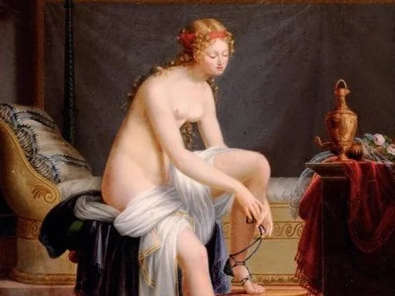 1791-Rosalie Caron - Una giovane donna che esce dalla vasca da bagno